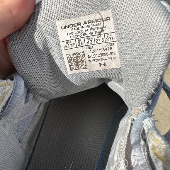 Under Armour Basketball shoes white and gray Men’s size 9.5 Women’s 11 - Picture 5 of 5